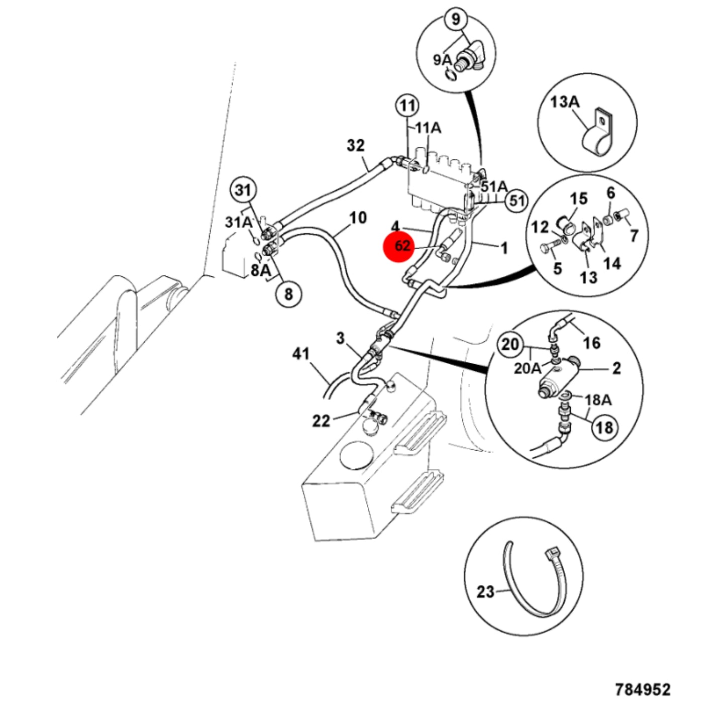 JCB Wąż Hydrauliczny 613/20200 Oryginał