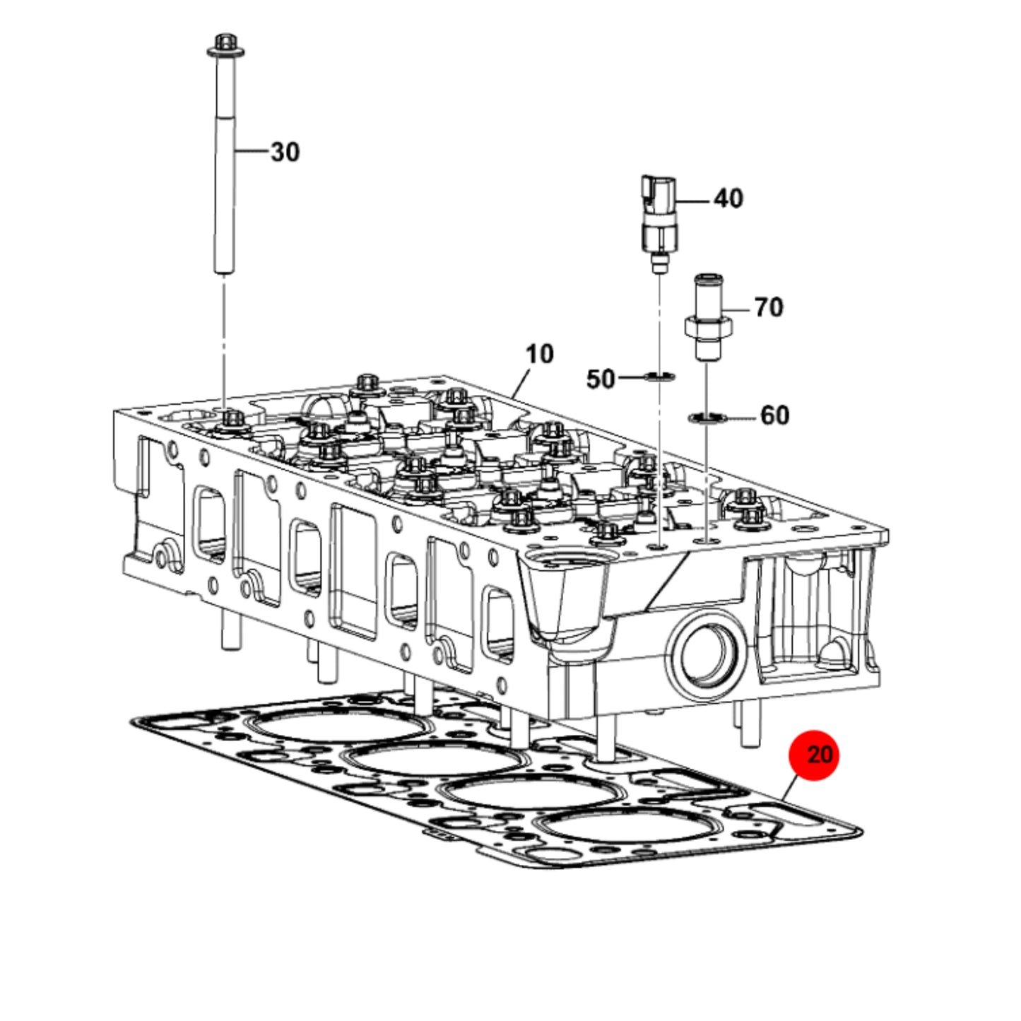 JCB Uszczelka Głowicy Silnika - Dieselmax Tier 3 320/02709 Oryginał