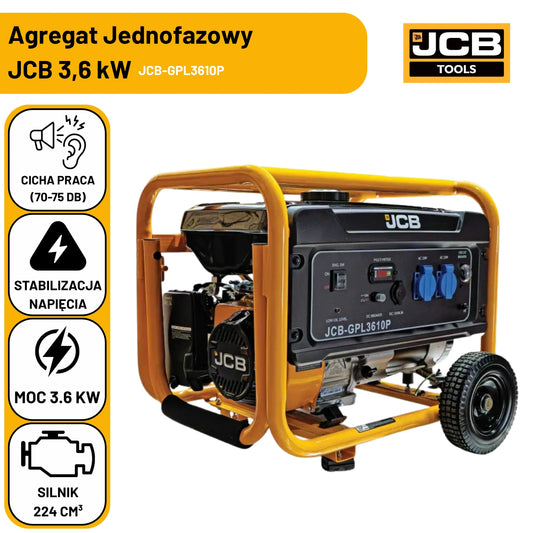 Agregat prądotwórczy JCB jednofazowy 3,6 kW (AVR)