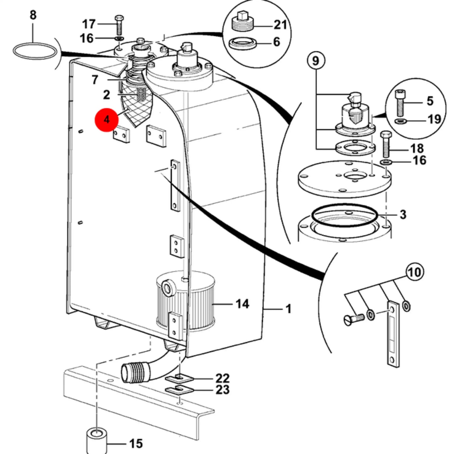 Filtr hydrauliczny powrotny koparka JS – oryginalna część JCB | Interhandler Łódź
