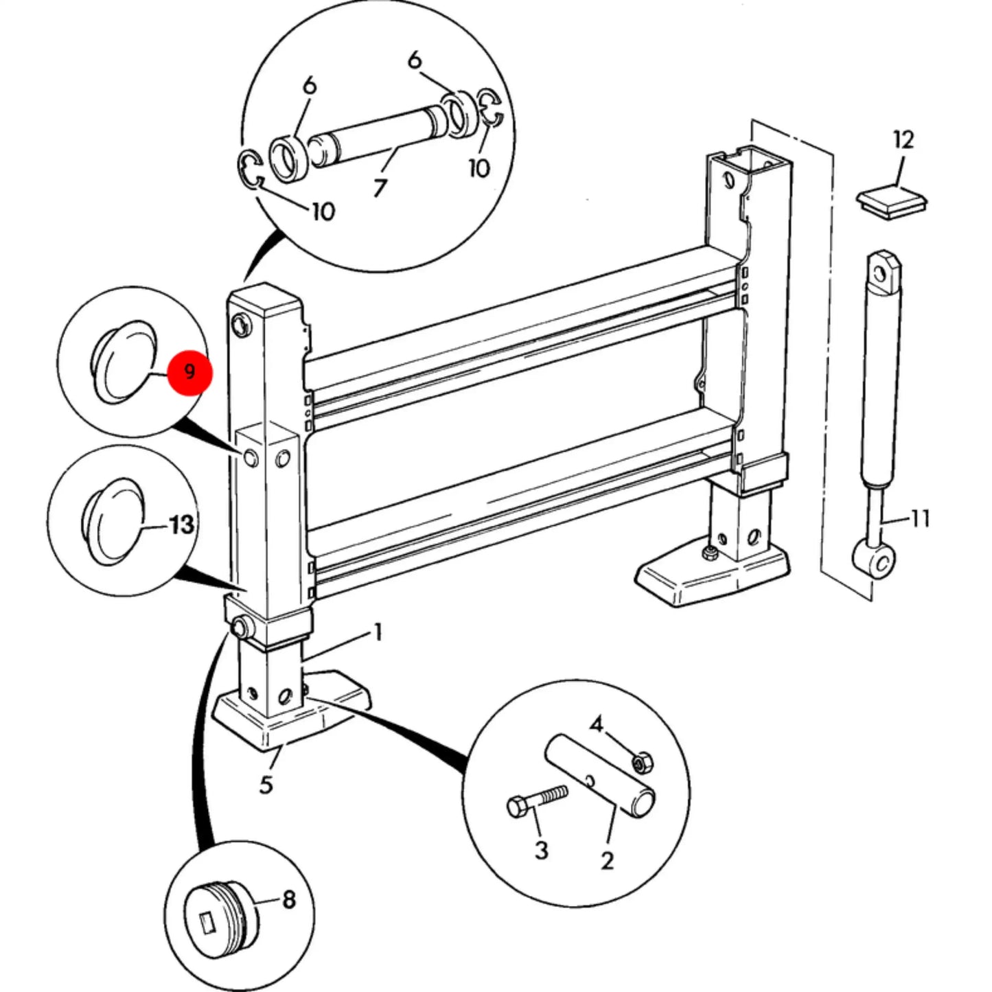 Ślizg podpory stabilizatora górny 3CX 4CX – oryginalna część JCB | Interhandler Poznań