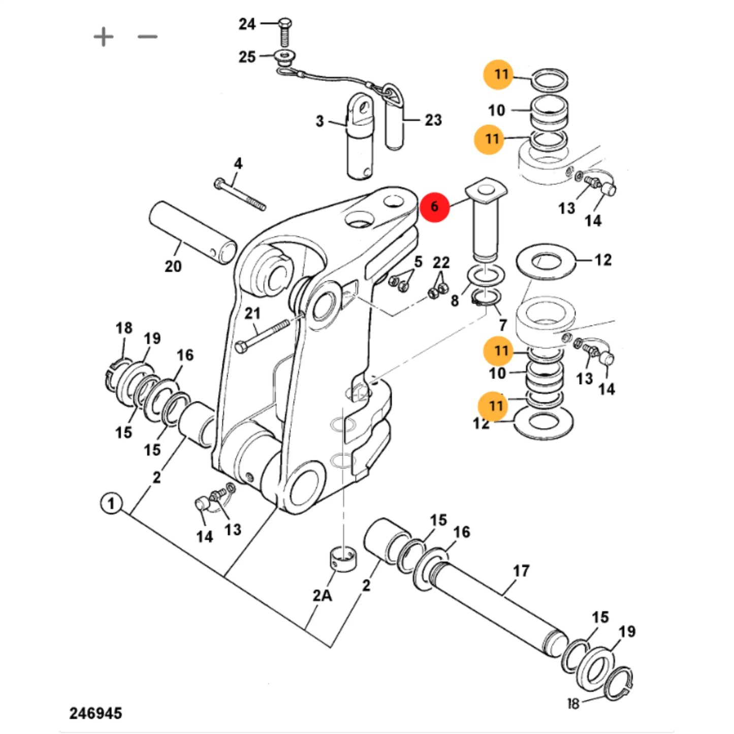 Sworzeń koparka ładowarka 3CX 4CX – oryginalna część JCB | Interhandler Koszalin