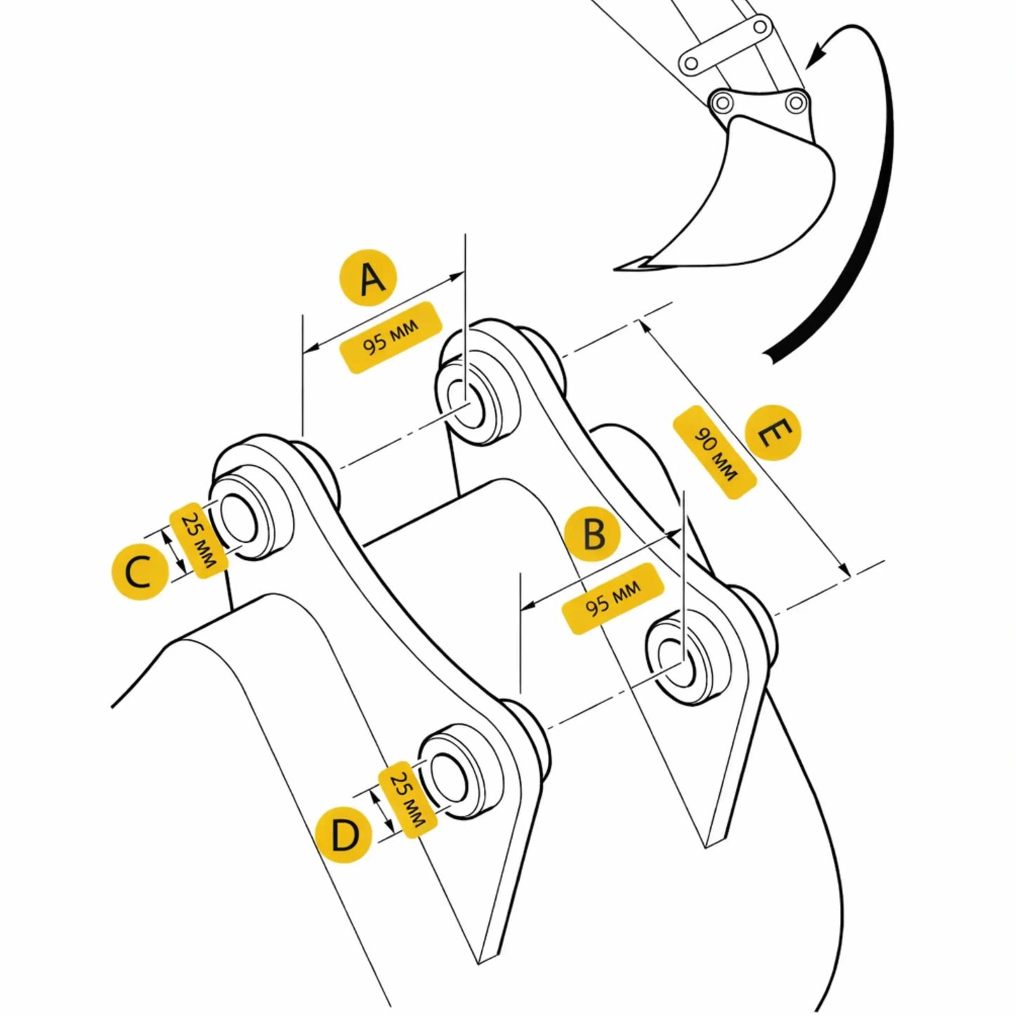 Łyżka robocza 60cm minikoparka – oryginalna część JCB | Interhandler Łódź