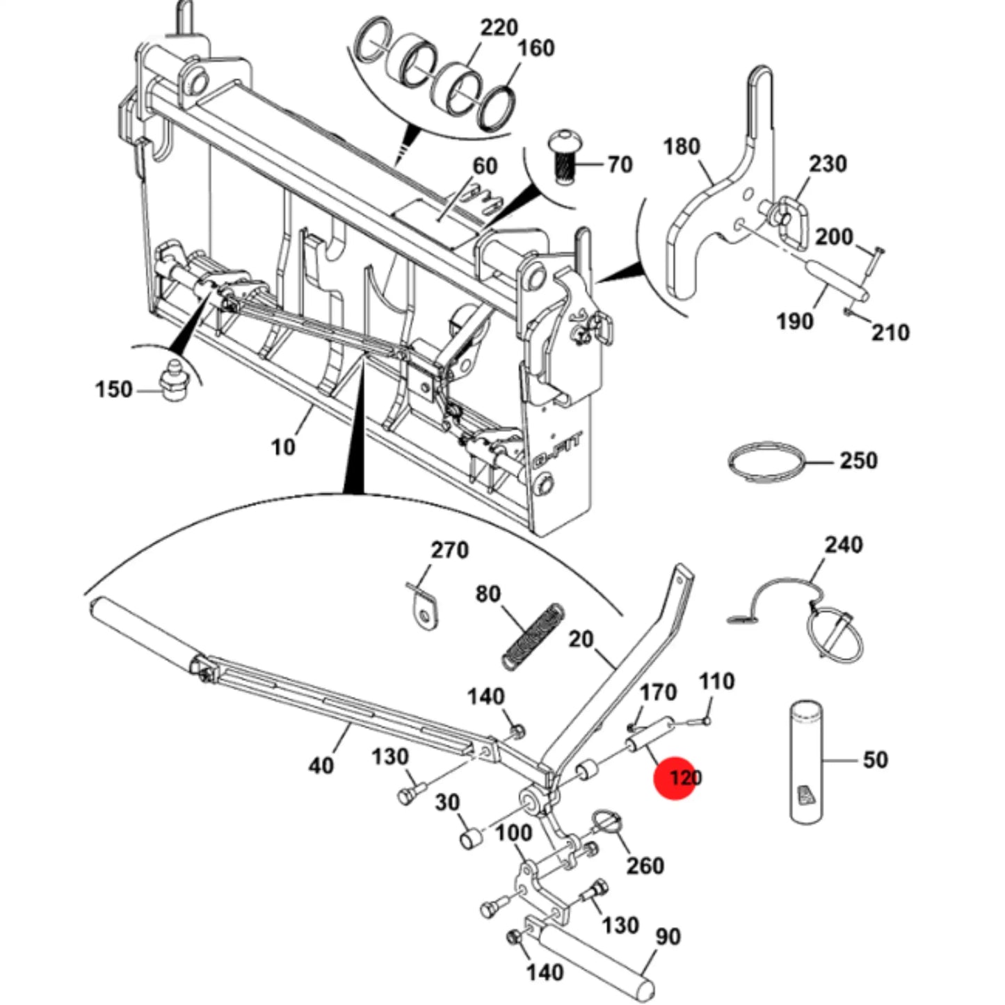 Sworzeń mechanizmu blokady szybkozlacza koparka – oryginalna część JCB | Interhandler Koszalin