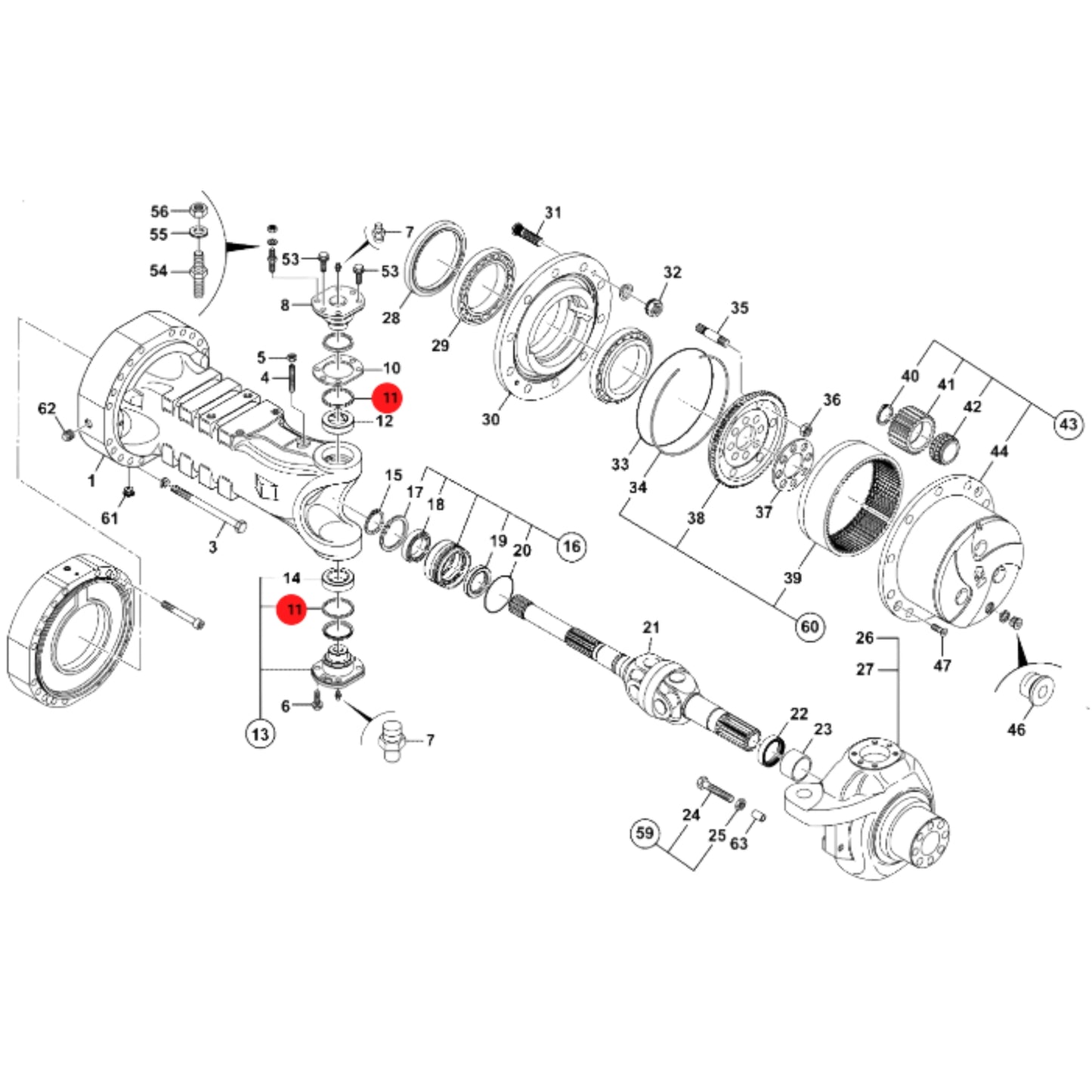 JCB Uszczelnienie Hydrauliczny Koparka Ładowarka 333/D1560 Oryginał