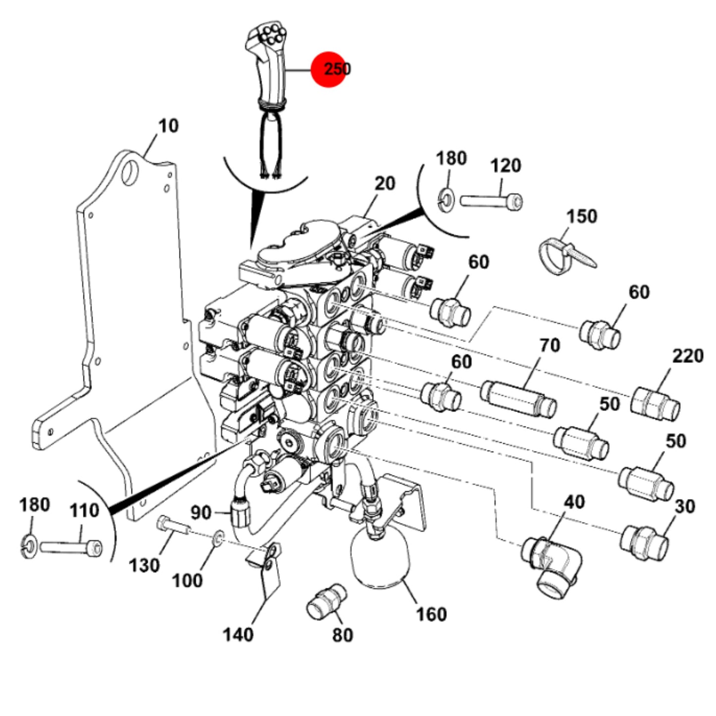 JCB Joystick 4 Przyciski Koparka Ładowarka 3CX 4CX 701/80424 Oryginał