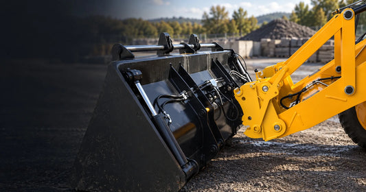 Szybkozłącza hydrauliczne na ramieniu koparko-ładowarki JCB
