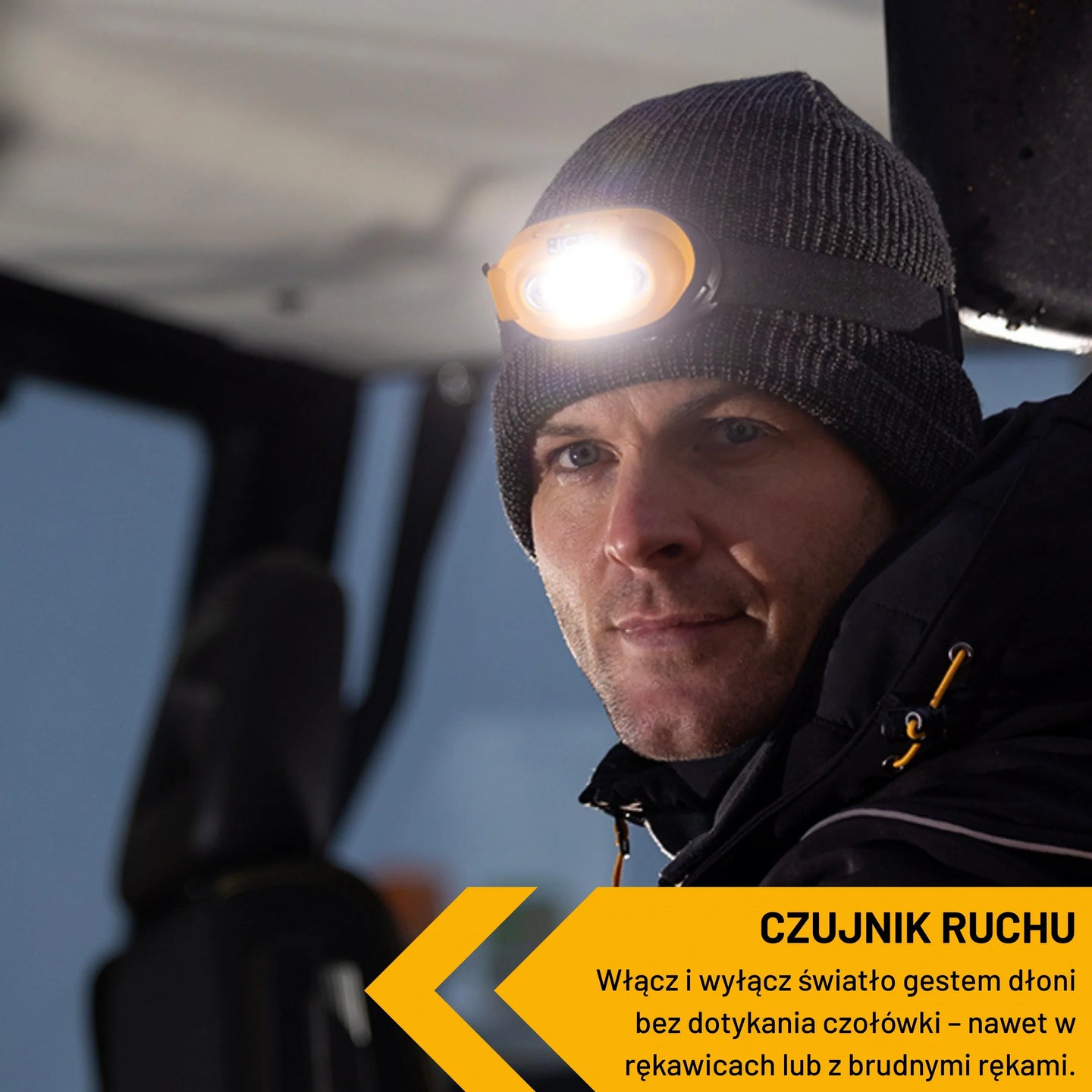 Czołówka USB-C JCB 260 lm – latarka czołowa dla mechanika