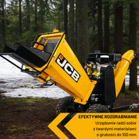 Rębak spalinowy do gałęzi JCB 7,5 KM 100 mm – rozdrabniacz 4-suwowy do drewna