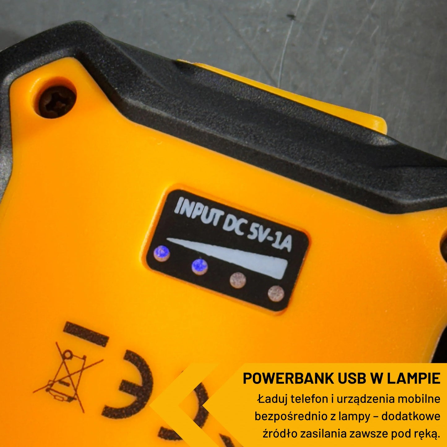 Lampa robocza LED akumulatorowa JCB 1000 lm – oświetlenie warsztatowe LED
