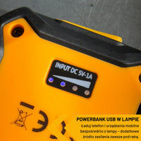 Lampa robocza LED akumulatorowa JCB 1000 lm – oświetlenie warsztatowe LED