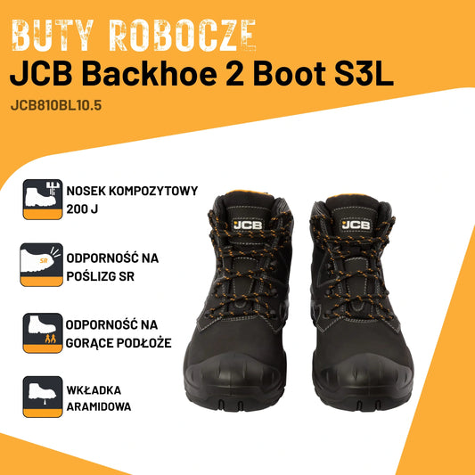 JCB Workwear Trzewiki Robocze Backhoe 2 S3L Wodoodporne Czarne