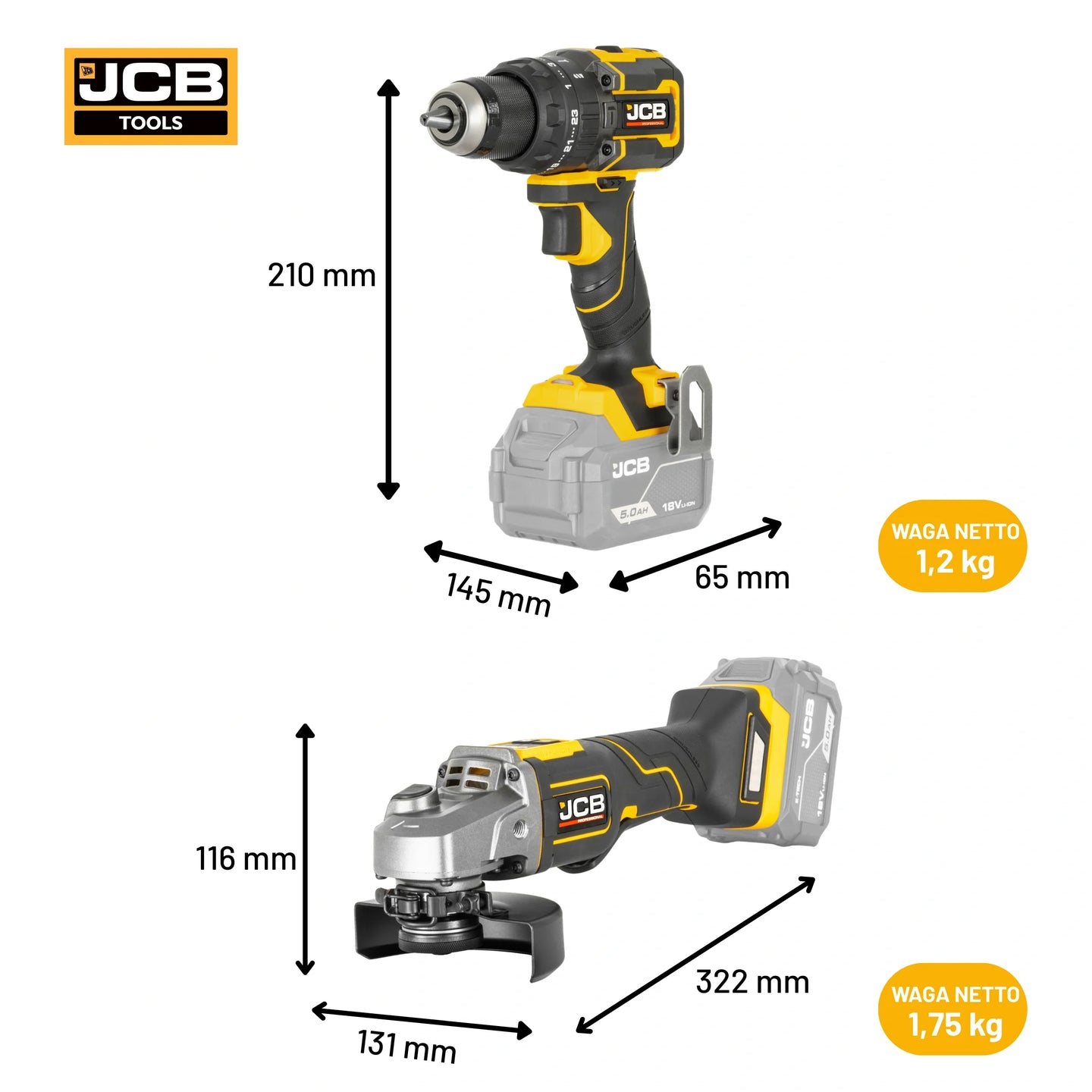 Wiertarko wkrętarki JCB 75 Nm – wkrętarka udarowa