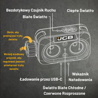 Mocna czołówka LED JCB 700 lm – czołówka warsztatowa