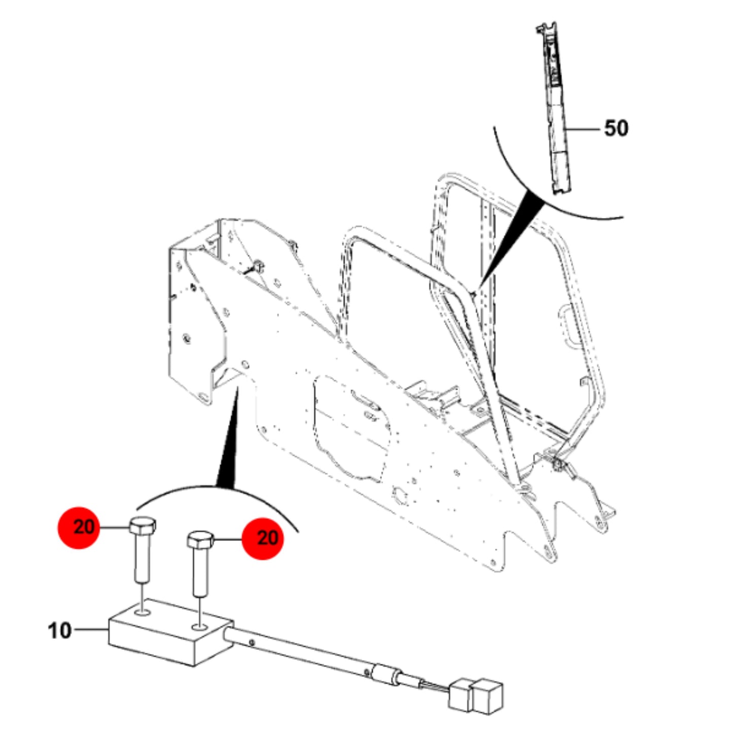 JCB Śruba M10X Koparka Ładowarka Części 1316/3412Z Oryginał