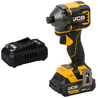 zakrętarka udarowa akumulatorowa JCB Professional 18V z akumulatorem 2.0Ah i ładowarką ujęcie z prawej strony