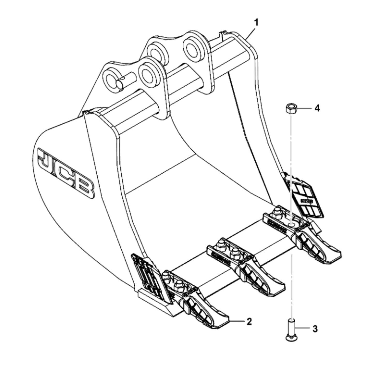 JCB Łyżka Koparkowa 450 Mm Mini 16/19C Sworzeń 30 Mm 980/B2024 Oryginał
