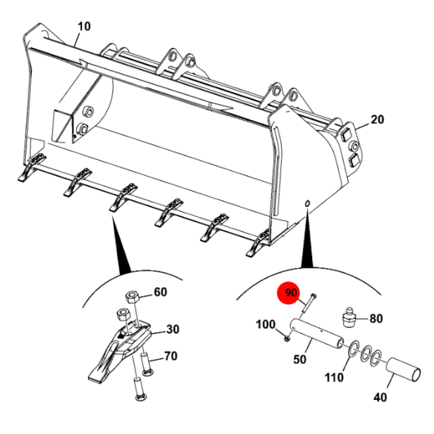 JCB Śruba M10X90 Mm Koparka Ładowarka Części Zamienne 1315/3419Z Oryginał