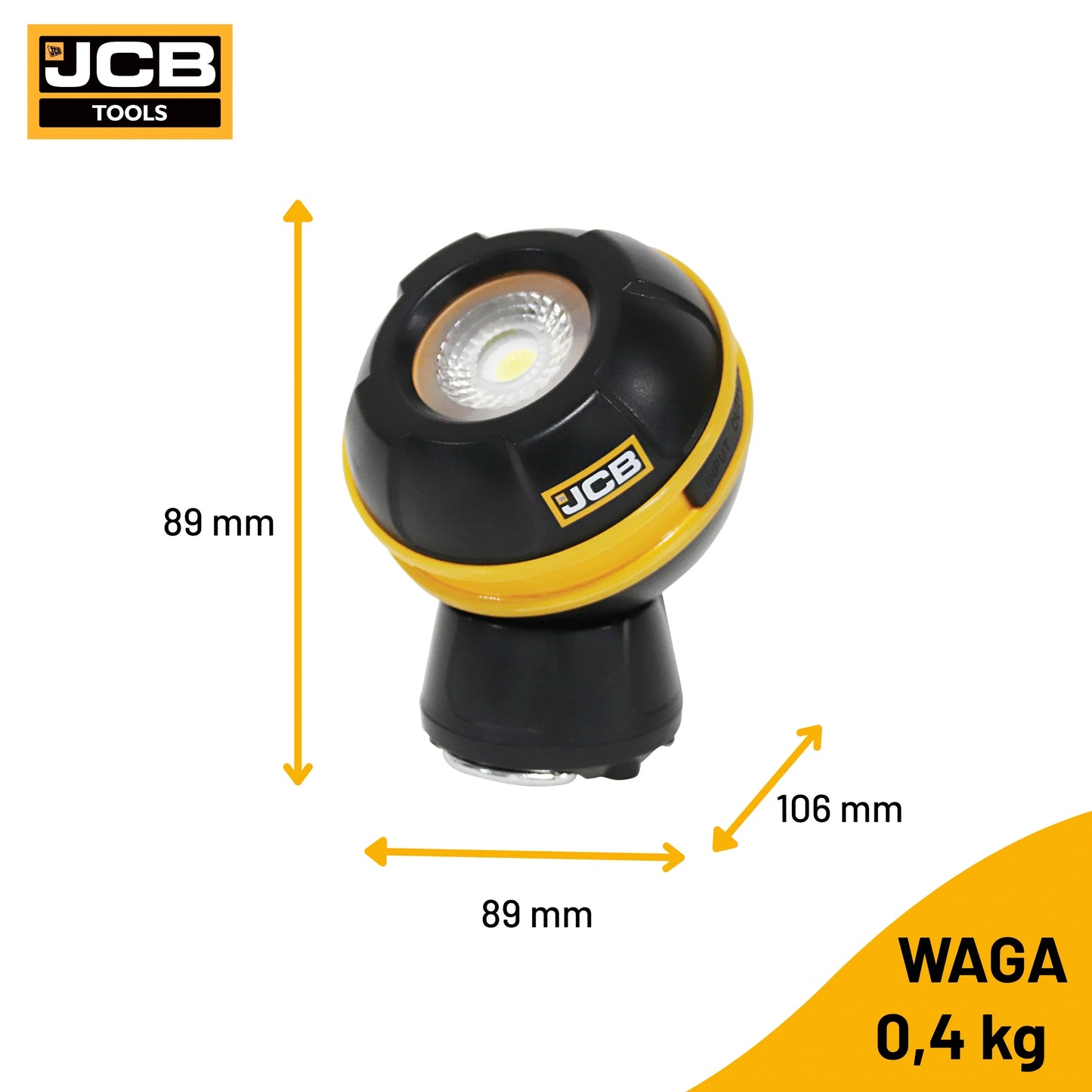 JCB Oświetlenie robocze z obrotową podstawą magnetyczną