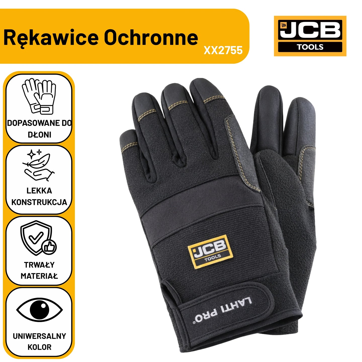 Rękawice robocze JCB XX2755 – rękawice budowlane