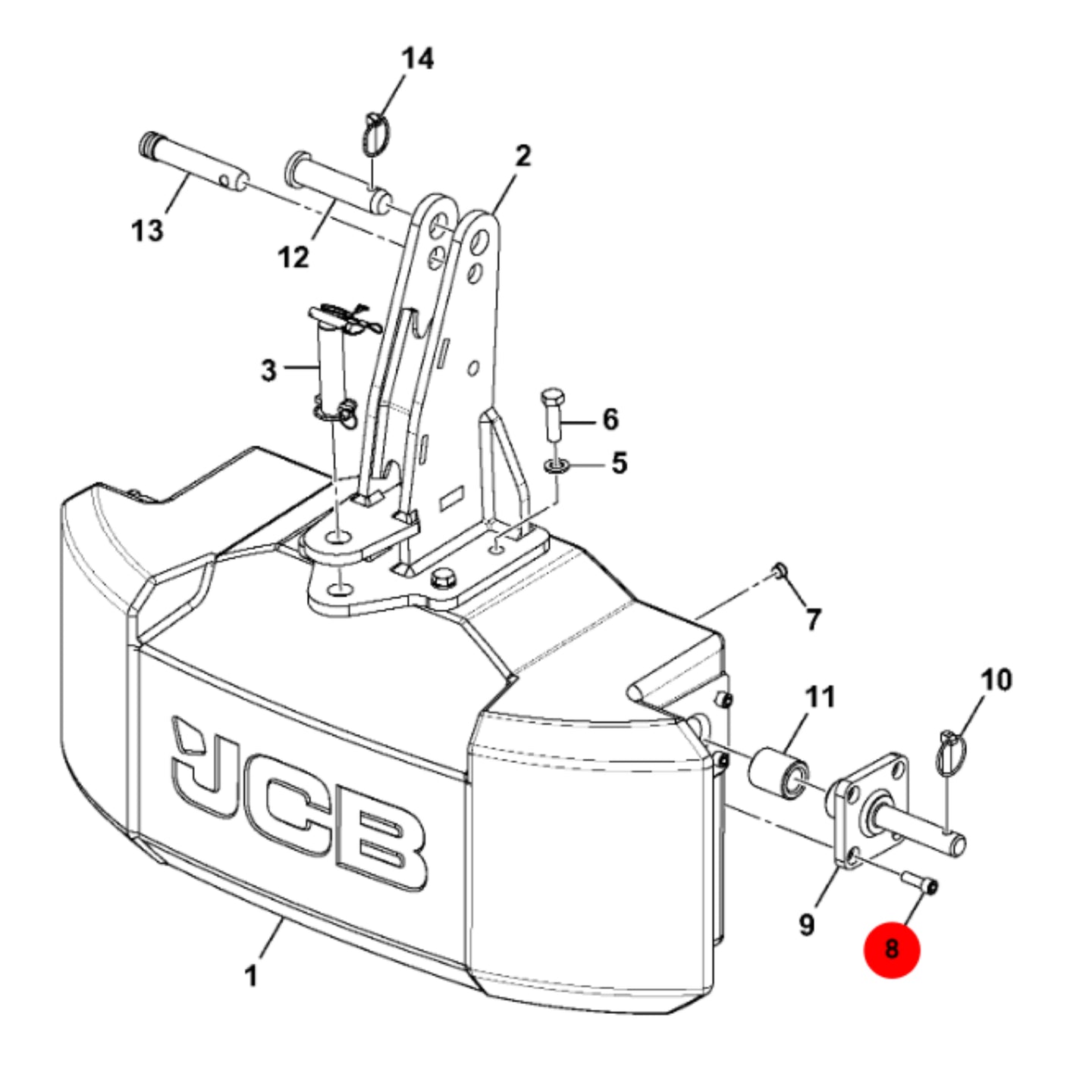 JCB Śruba M12X35L Koparka Ładowarka Części Zamienne 1391/3509D Oryginał