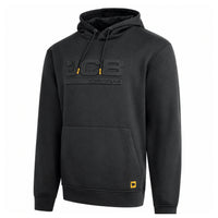 Bluza robocza JCB z kapturem kolor czarny z logo 3D, widok z przodu