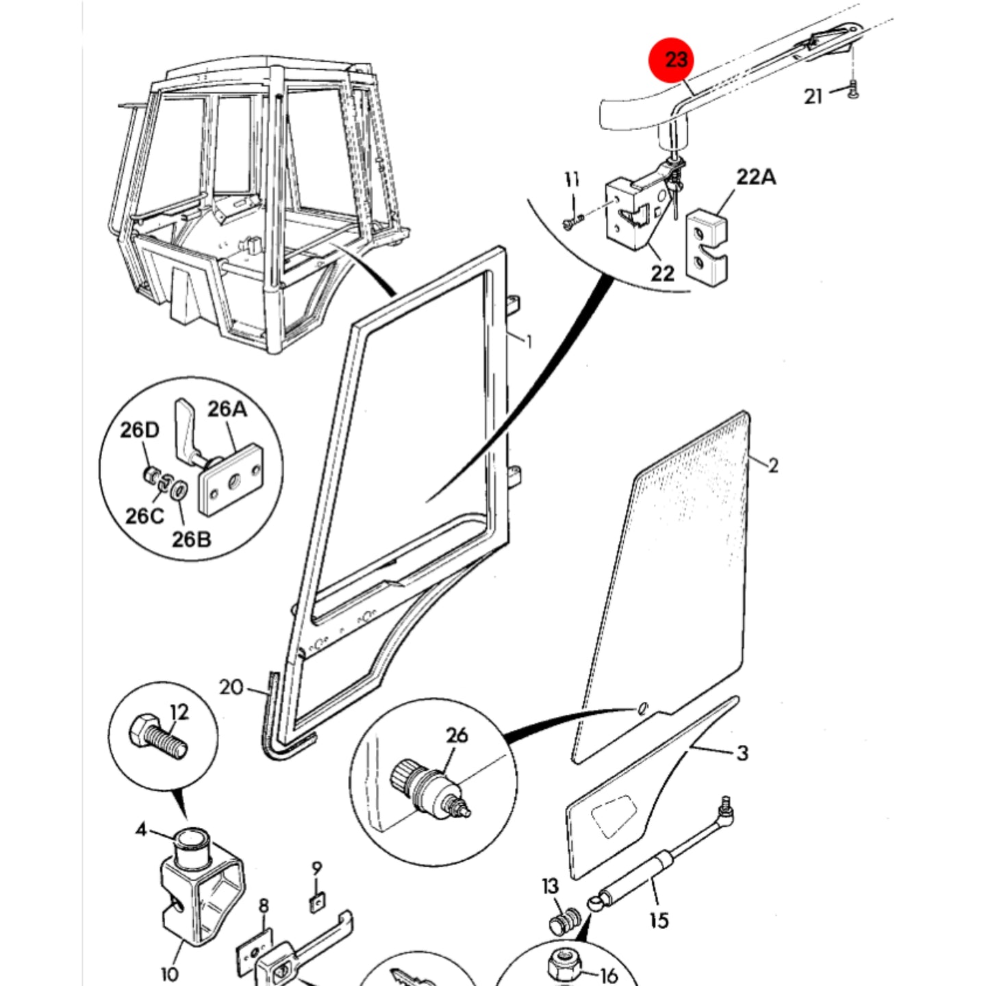 JCB Linka Zamka Sterowanie Koparka Ładowarka 123/06652 Oryginał
