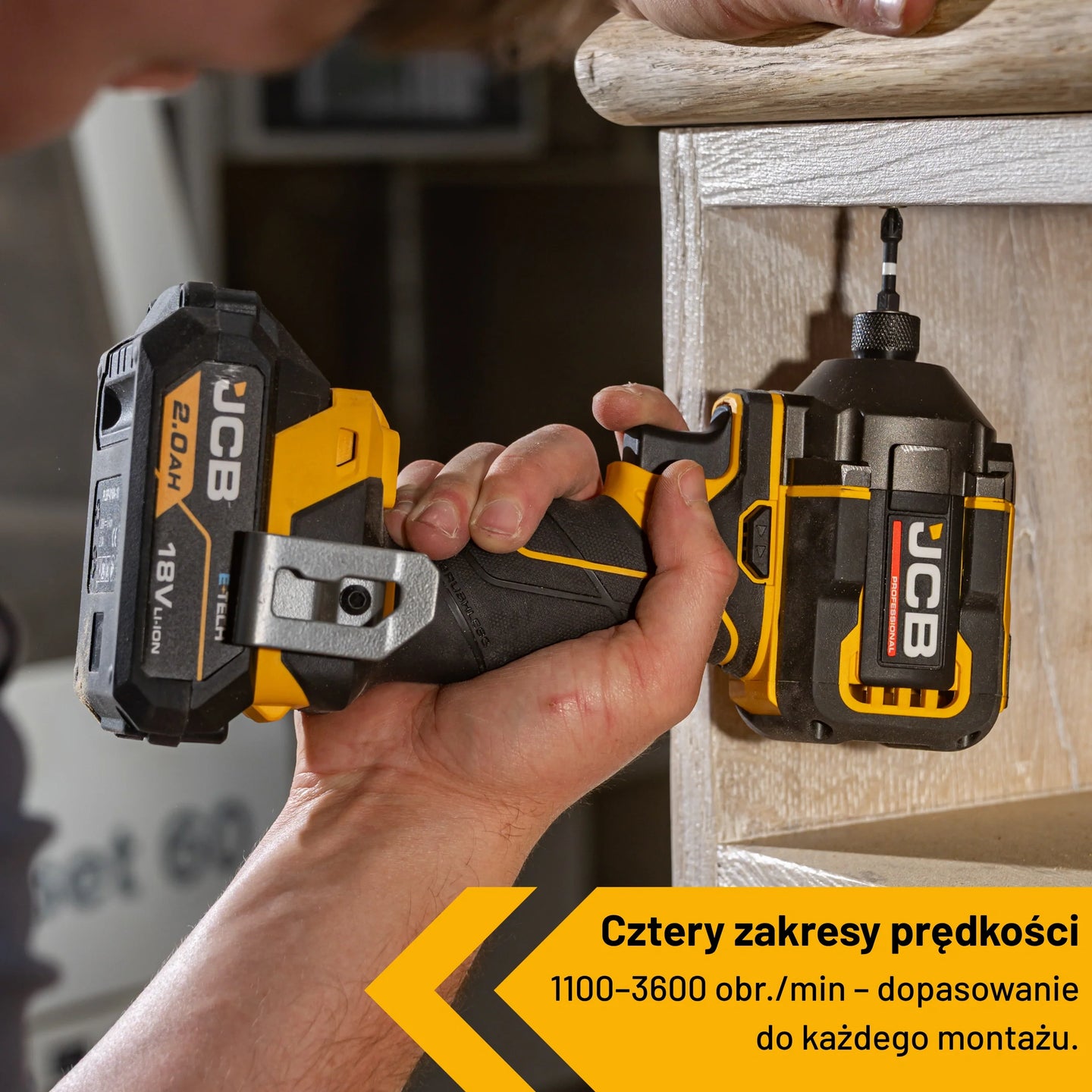 Zestaw narzędzi akumulatorowych JCB 160Nm – zestaw elektronarzędzia, widok produktu