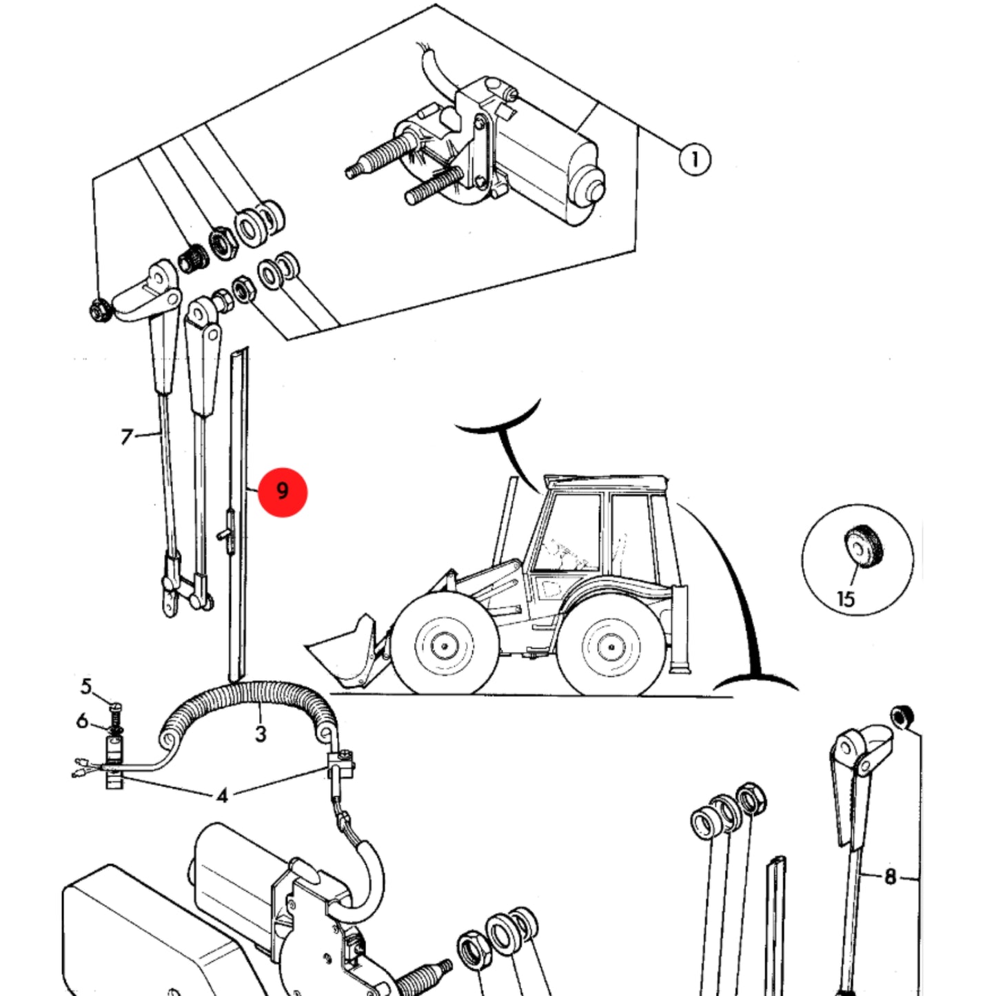 JCB Pióro Wycieraczki Koparka Ładowarka 3CX 4CX 714/31900 Oryginał