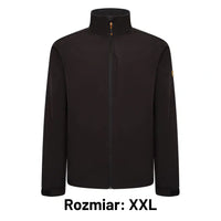 Kurtka robocza softshell JCB czarna z naszywką JCB, etykieta Rozmiar XXL
