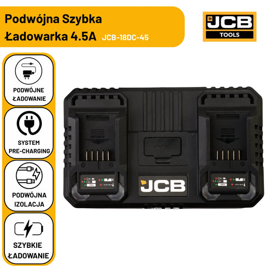 JCB Professional 18V podwójna szybka ładowarka 4.5A