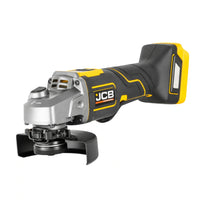 szlifierka kątowa akumulatorowa JCB Professional 18V żółto-czarna korpus bez akumulatora ujęcie z lewej strony