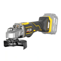 szlifierka kątowa akumulatorowa JCB Professional 18V żółto-czarna korpus bez akumulatora ujęcie z prawej strony