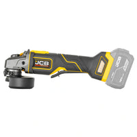 szlifierka kątowa akumulatorowa JCB Professional 18V żółto-czarna korpus bez akumulatora ujęcie z lewej strony perspektywa pozioma