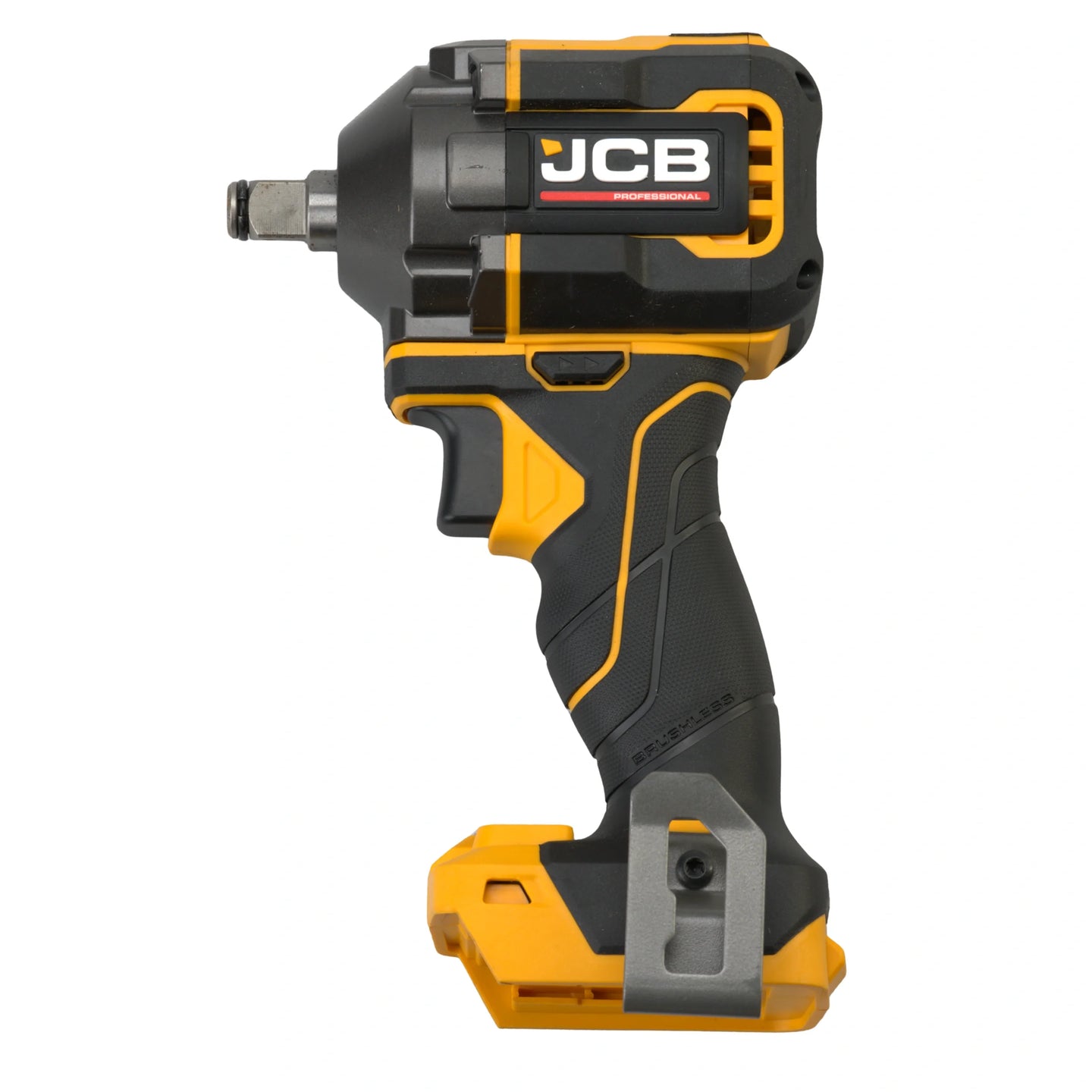 klucz udarowy akumulatorowy JCB Professional 18V żółto-czarny korpus bez akumulatora ujęcie z prawej strony