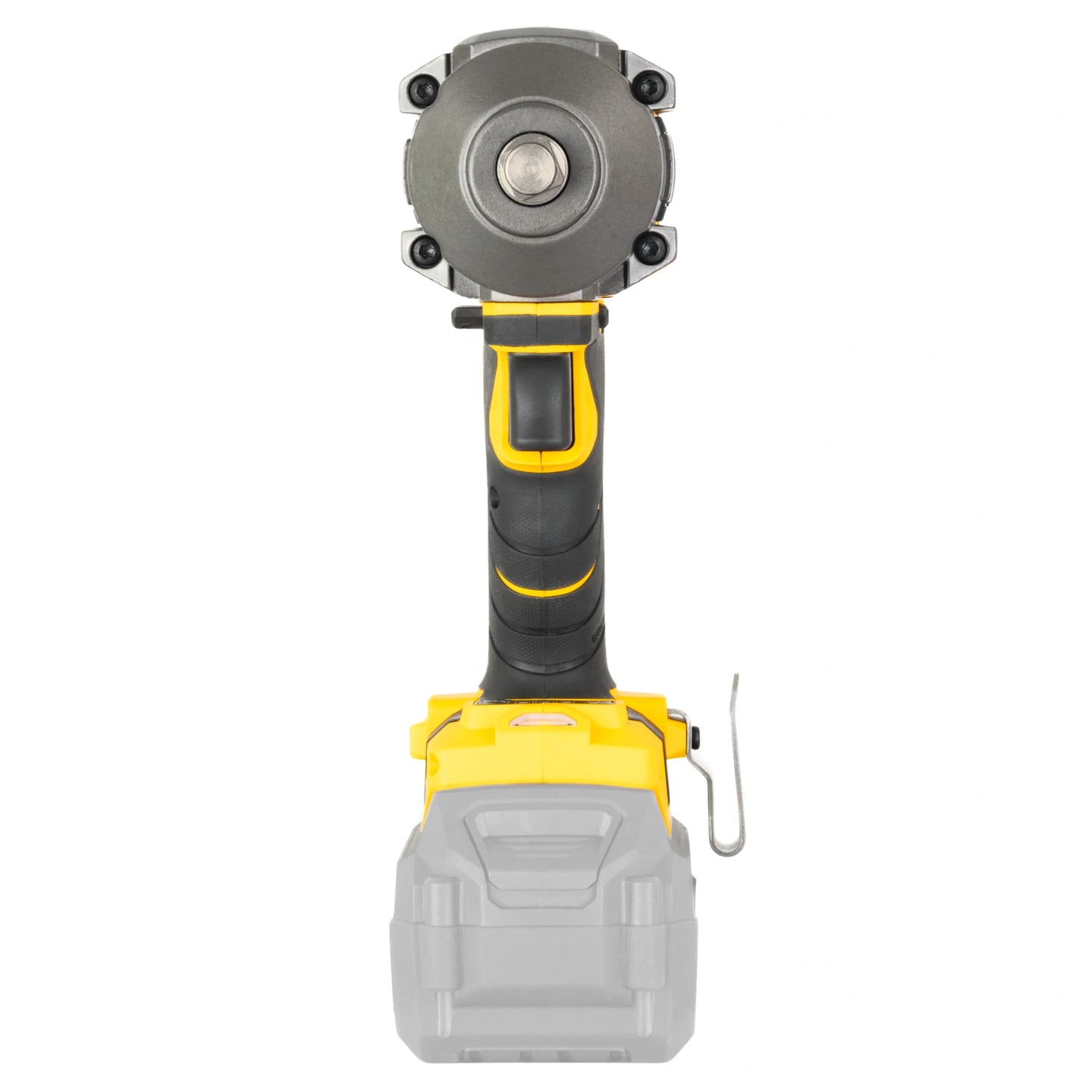 klucz udarowy JCB Professional 18V widok od przodu z głowicą udarową i uchwytem 1/2 korpus bez akumulatora