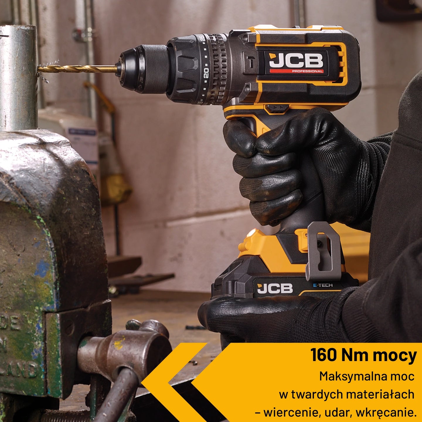 Wiertarko wkrętarki akumulatorowe JCB 18PKIT-3 160Nm – wiertarko-wkrętarka 18V
