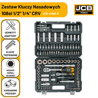 Komplet kluczy nasadowych JCB – klucze nasadowe z grzechotką