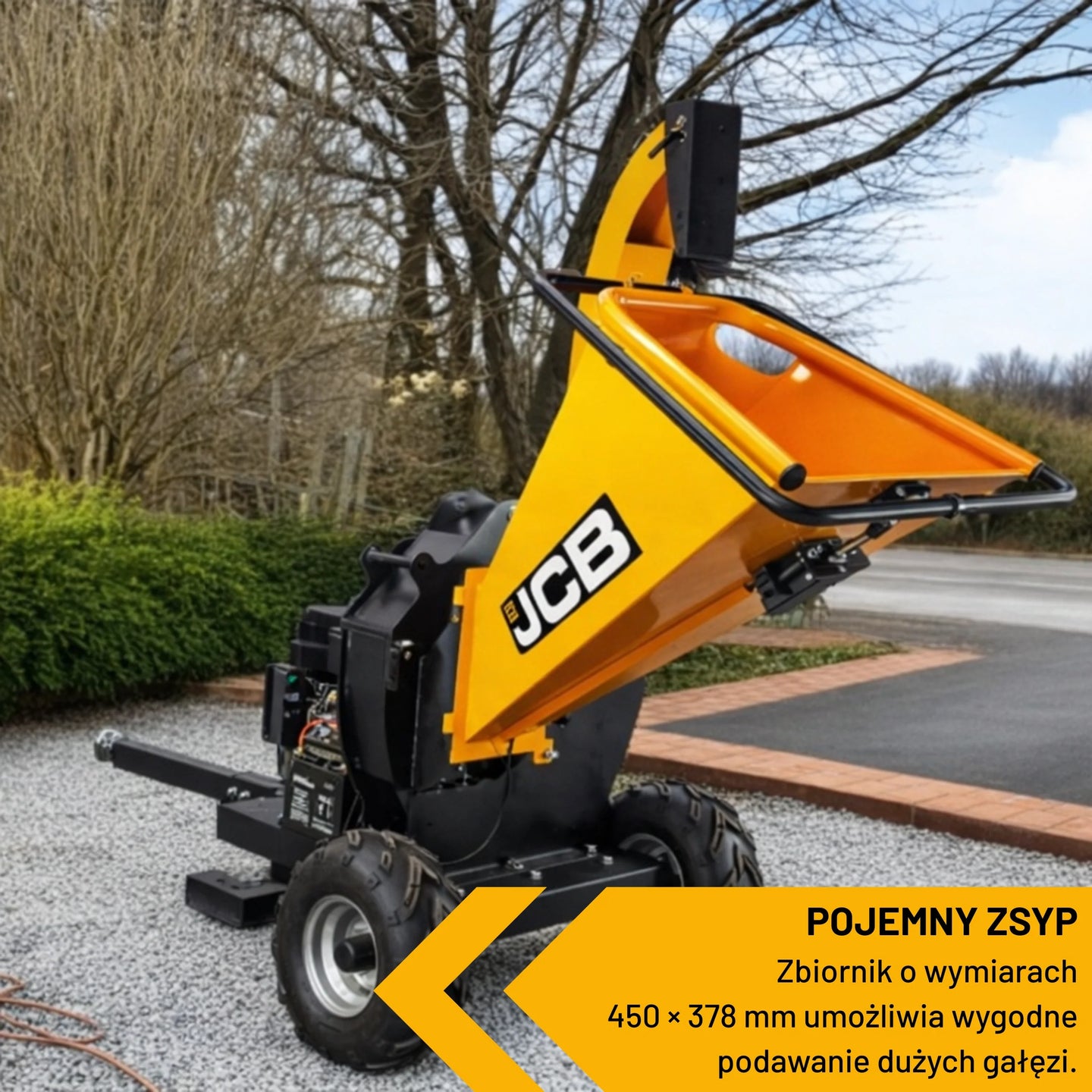 Rębak spalinowy do gałęzi JCB CH150120PEP24 15 KM – rebak do drewna ciagnikowy