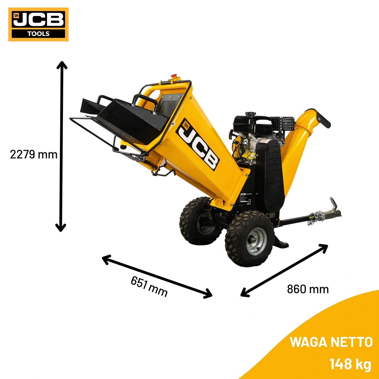 Rębak do drewna JCB CH75100PP24 5 KM – rębak spalinowy
