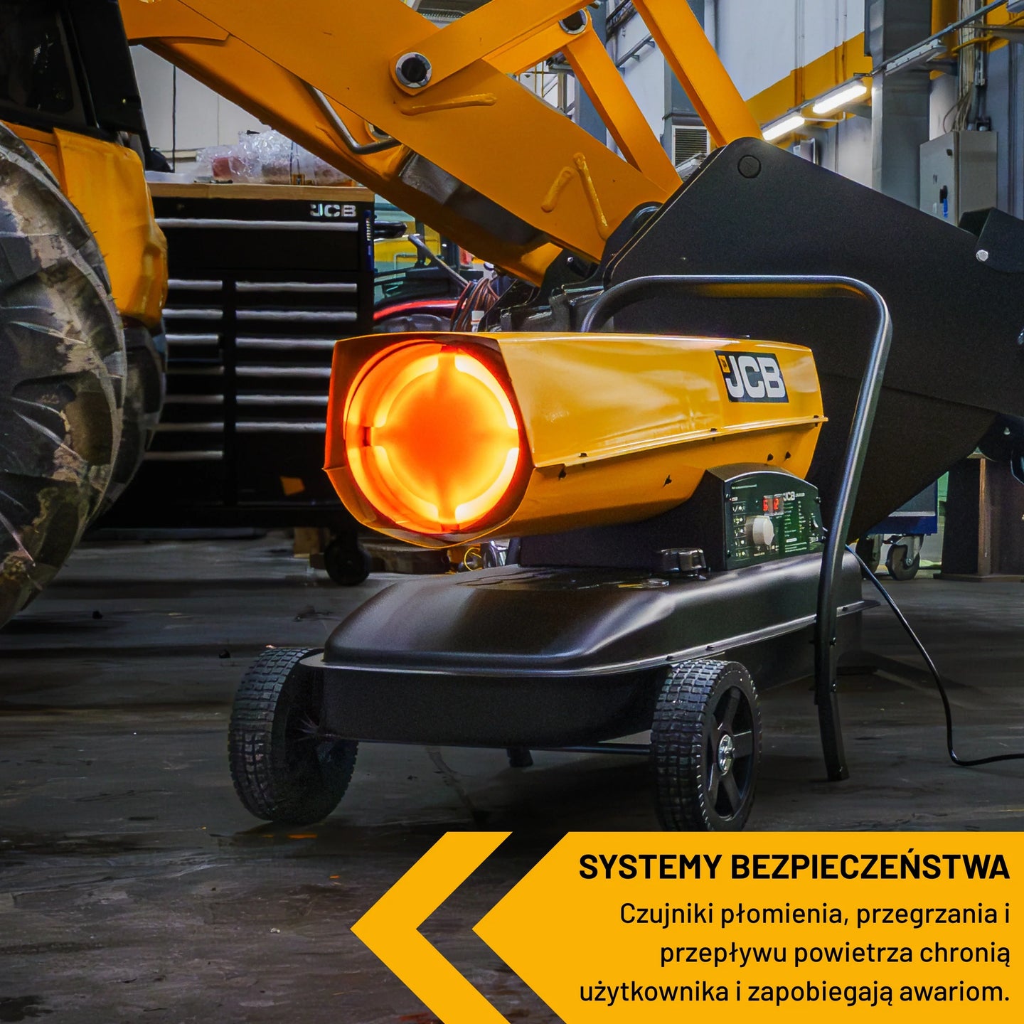 Nagrzewnica na olej opałowy JCB SH140DP24 37 kW – dmuchawa olejowa