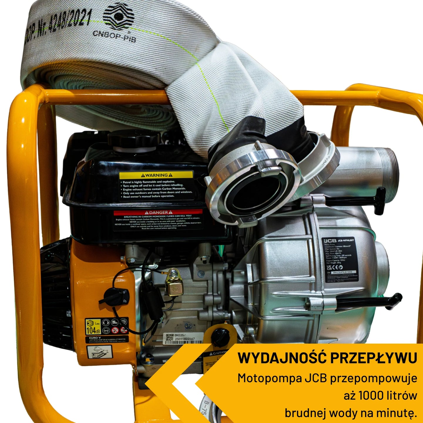 Motopompa szlamowa JCB WP80TP24KPL 15 Bar – pompa do brudnej wody