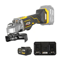 szlifierka kątowa akumulatorowa JCB Professional 18V żółto-czarna z akumulatorem E-Tech 5.0Ah i podwójną ładowarką (2)