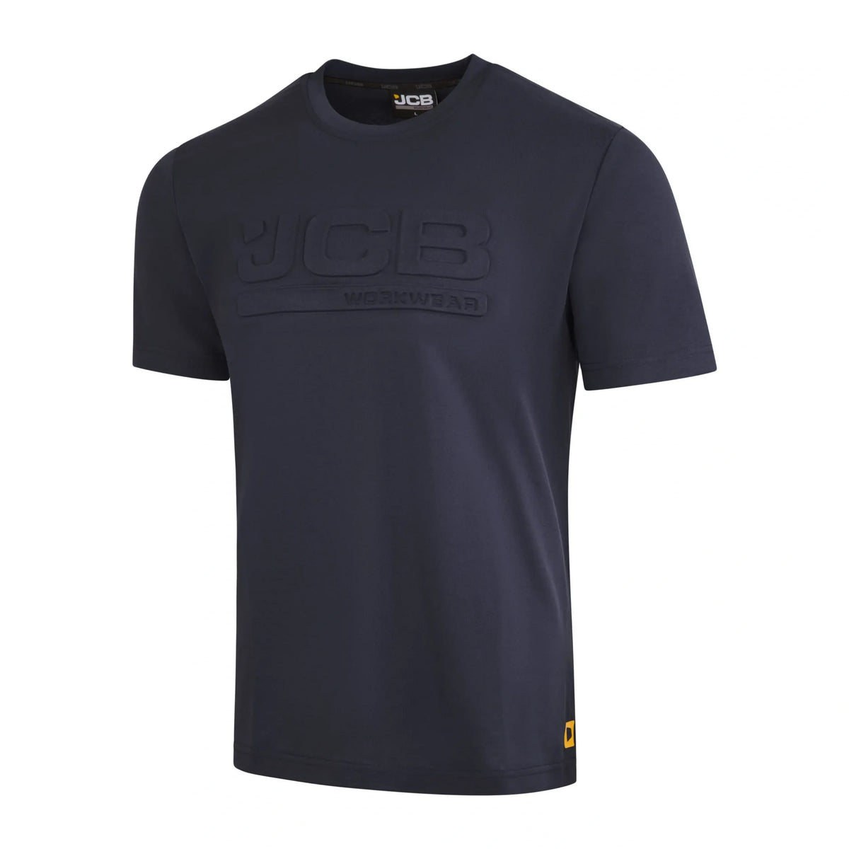 Koszulka robocza JCB T-shirt kolor granatowy z logo 3D, widok z przodu
