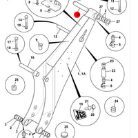 Sworzeń pin mocujący osprzetu element przegubu – oryginalna część JCB | Interhandler Warszawa