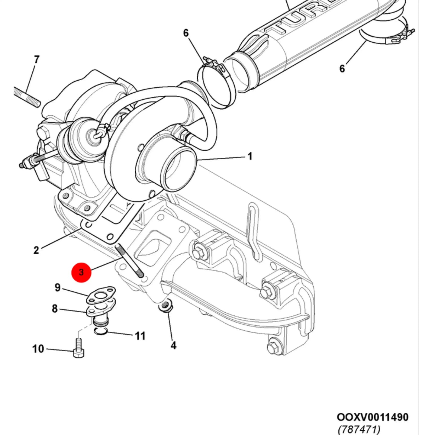 Szpilka mocująca kolektora wydechowego m8x75 mm – oryginalna część JCB | Interhandler Toruń