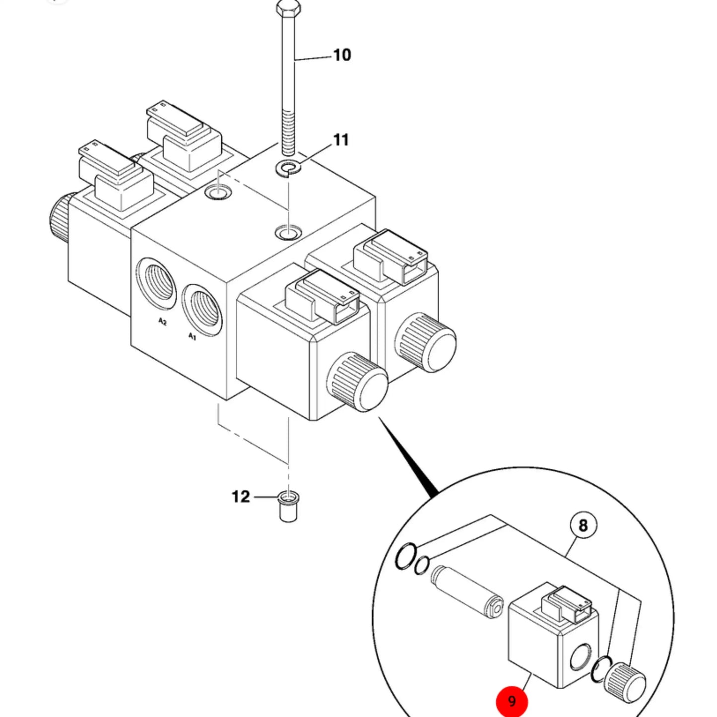Cewka 12v elektryczny hydrauliczny koparka – oryginalna część JCB | Interhandler Rzeszów