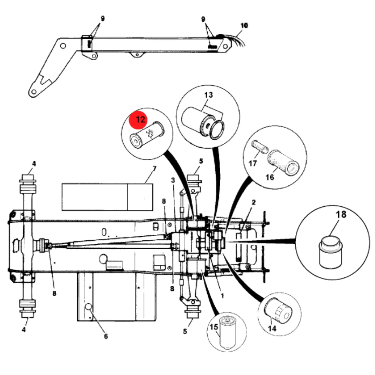 Filtr hydrauliczny element teleskopowy ładowarka – oryginalna część JCB | Interhandler Warszawa