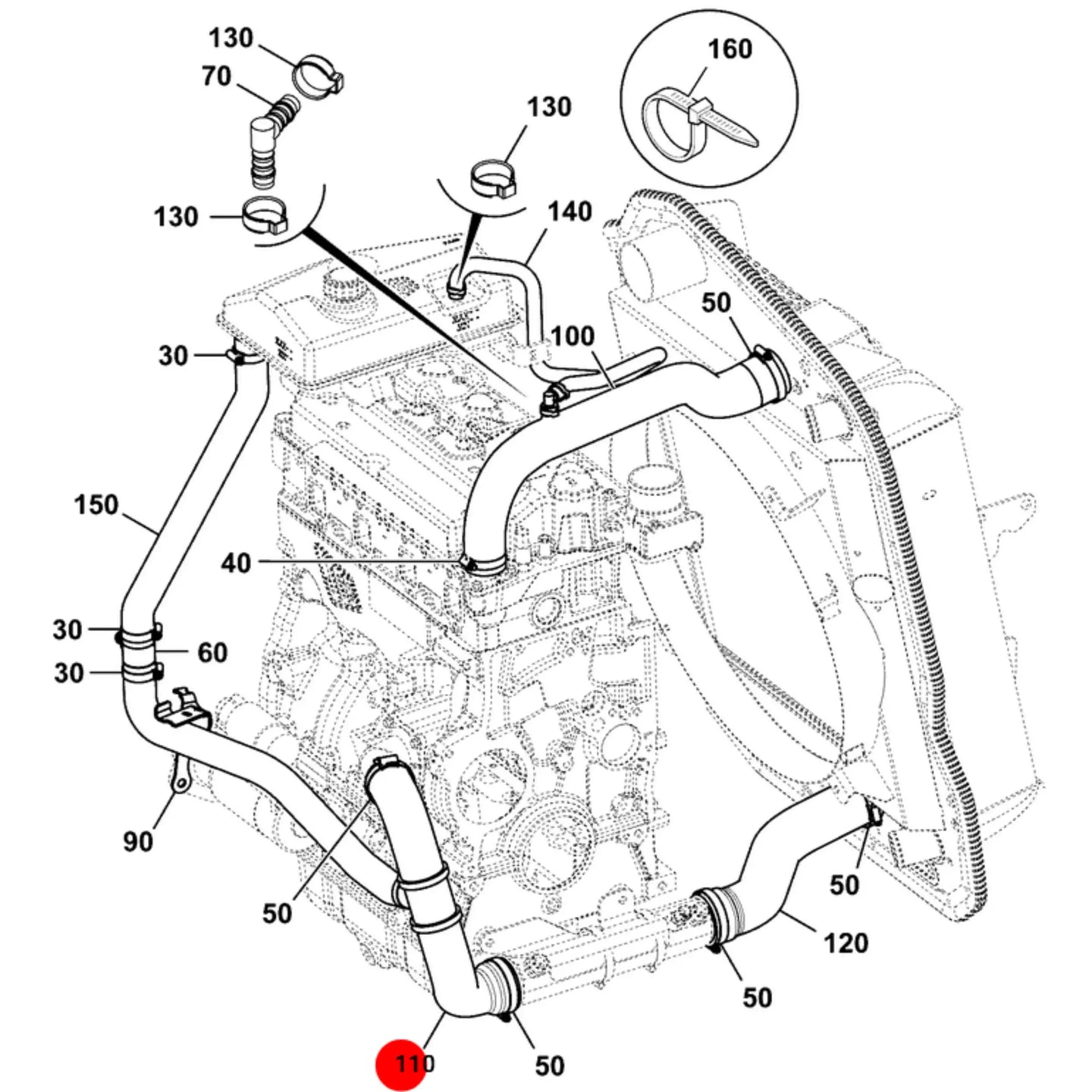 Wąż ukladu chlodzenia t3 mechanical hydrauliczny – oryginalna część JCB | Interhandler Brzeg