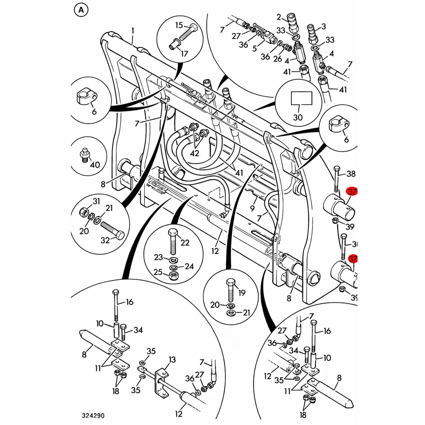 Sworzeń koparka ładowarka 3CX 4CX – oryginalna część JCB | Interhandler Wrocław